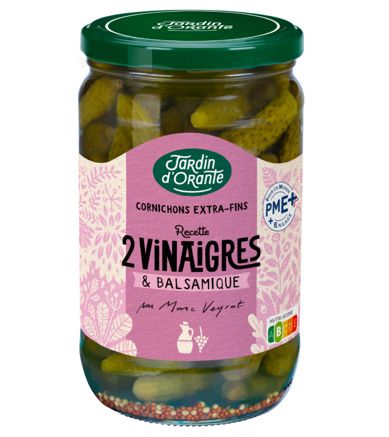 Extra Fine Gherkins 2 Vinegars and Balsamic Vinegar 72 cl