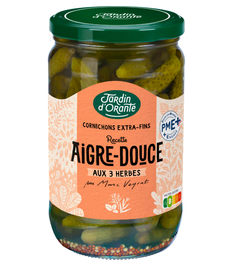 Cornichons Extra Fins Aigre Doux aux 3 Herbes 72 cl