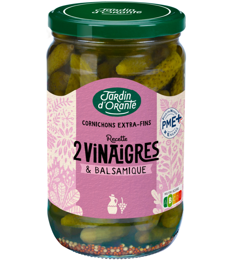 Cornichons Extra Fins 2 Vinaigres et Balsamique 72 cl