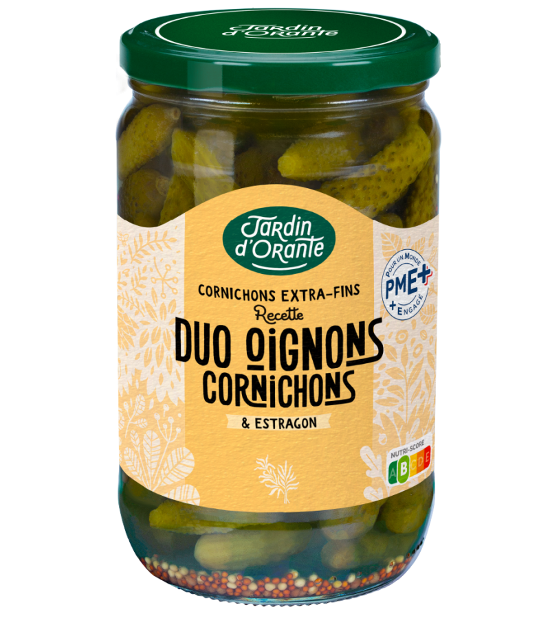 Duo Oignons Cornichons et Estragon Frais 72 cl